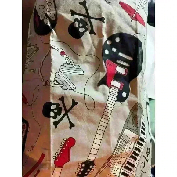 Jumping Beans Twin‎ Bedding Set Rock Roll Skull Drum Guitar - Picture 9 of 12